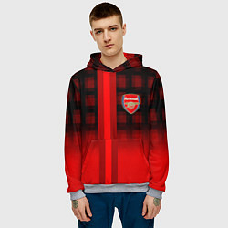 Толстовка-худи мужская Arsenal fc sport geometry steel, цвет: 3D-меланж — фото 2