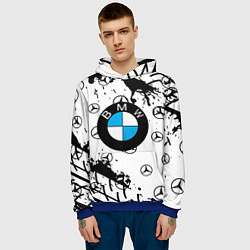Толстовка-худи мужская BMW x Mercedes краски, цвет: 3D-синий — фото 2