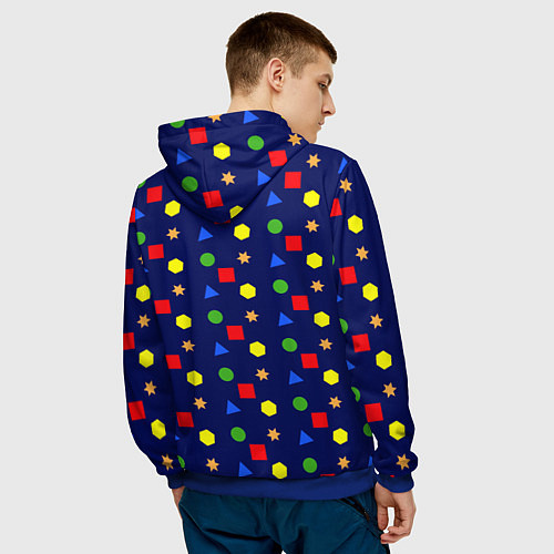 Мужская толстовка Разные фигурки / 3D-Синий – фото 4