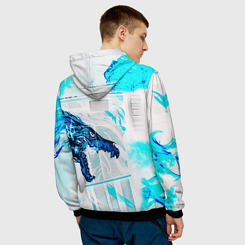 Мужская толстовка Samurai logo howl / 3D-Черный – фото 4