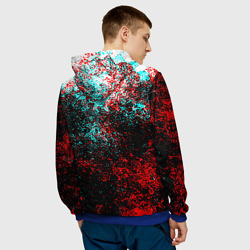 Мужская толстовка Assassins Creed logo glitch / 3D-Синий – фото 4