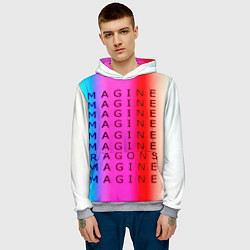 Толстовка-худи мужская Imagine Dragons neon rock, цвет: 3D-меланж — фото 2