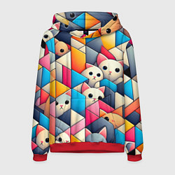 Мужская толстовка Geometric pattern with kittens - ai art
