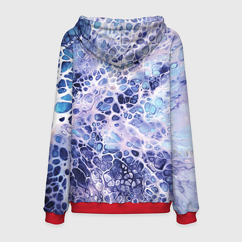 Мужская толстовка Абстракция текстура воды и мрамора / 3D-Красный – фото 2