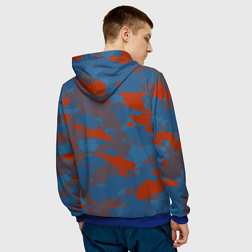 Мужская толстовка Камуфляжная текстура стиль / 3D-Синий – фото 4