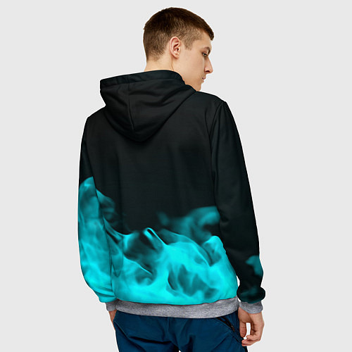Мужская толстовка Portal fire blue / 3D-Меланж – фото 4
