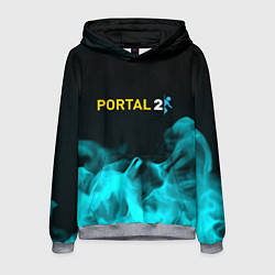 Толстовка-худи мужская Portal fire blue, цвет: 3D-меланж