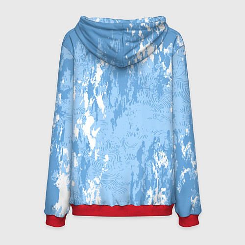 Мужская толстовка Абстракция волн прибоя / 3D-Красный – фото 2