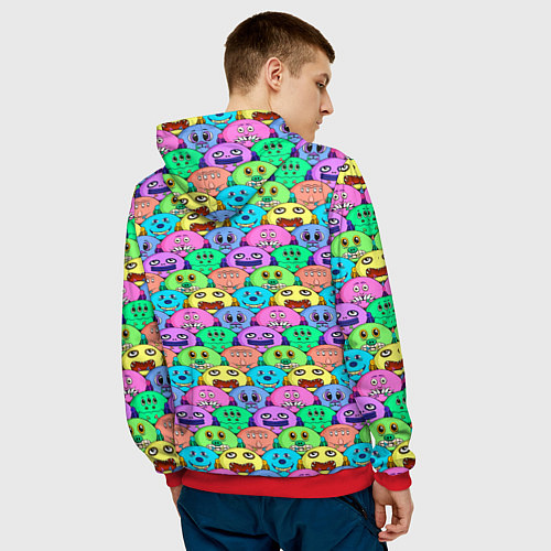 Мужская толстовка Мультяшные персонажи монстрики / 3D-Красный – фото 4