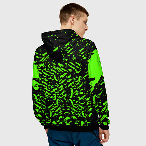 Мужская толстовка Razer краски зелёные / 3D-Черный – фото 4