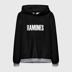 Толстовка-худи мужская Ramones white logo, цвет: 3D-меланж