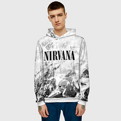 Толстовка-худи мужская Nirvana white graphite, цвет: 3D-белый — фото 2