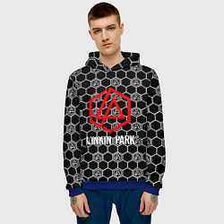 Толстовка-худи мужская Linkin park logo pattern, цвет: 3D-синий — фото 2