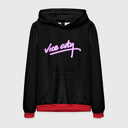 Толстовка-худи мужская Vice city logo neon, цвет: 3D-красный