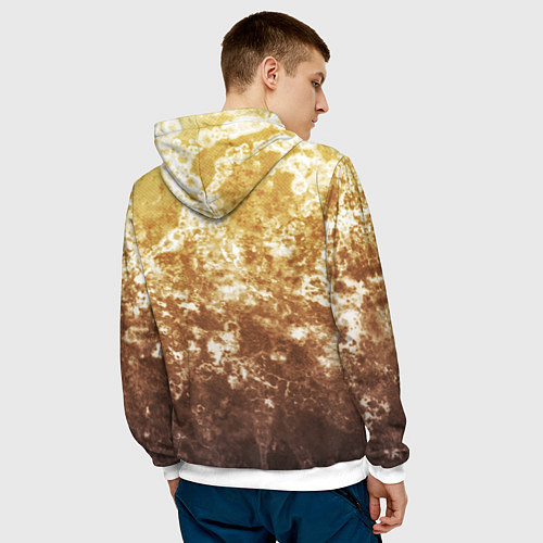 Мужская толстовка Абстракция - yellow sad weather / 3D-Белый – фото 4