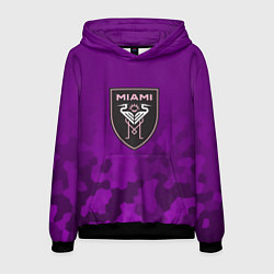 Толстовка-худи мужская Inter Miami logo pattern, цвет: 3D-черный