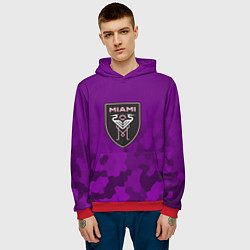Толстовка-худи мужская Inter Miami logo pattern, цвет: 3D-красный — фото 2