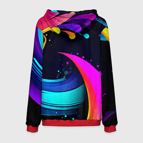 Мужская толстовка Neon abstraction - Milano / 3D-Красный – фото 2