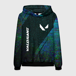 Толстовка-худи мужская Valorant glitch blue cybersport, цвет: 3D-черный