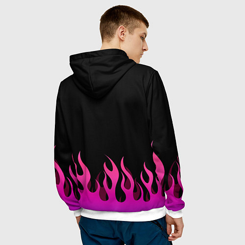 Мужская толстовка Розовый огонь Куроми / 3D-Белый – фото 4