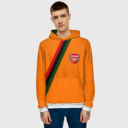 Толстовка-худи мужская Arsenal geometry steel, цвет: 3D-белый — фото 2