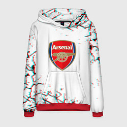 Толстовка-худи мужская Arsenal fc текстура, цвет: 3D-красный