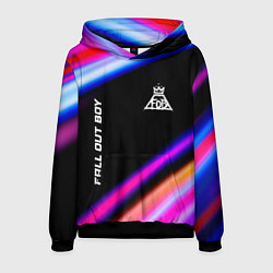 Толстовка-худи мужская Fall Out Boy neon rock lights, цвет: 3D-черный
