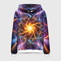 Толстовка-худи мужская Закрученная абстракция, цвет: 3D-белый