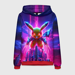 Мужская толстовка Neon horror - cyber Pikachu