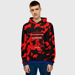Толстовка-худи мужская Liverpool камуфляжный стиль, цвет: 3D-синий — фото 2