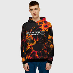 Толстовка-худи мужская Counter-Strike 2 red lava, цвет: 3D-черный — фото 2