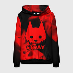 Толстовка-худи мужская Stray - red gradient, цвет: 3D-черный