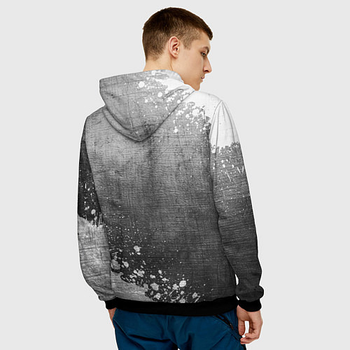 Мужская толстовка FNAF - grey gradient вертикально / 3D-Черный – фото 4