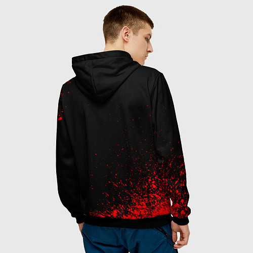 Мужская толстовка Manchester United - red gradient / 3D-Черный – фото 4
