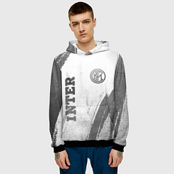 Толстовка-худи мужская Inter - white gradient вертикально, цвет: 3D-черный — фото 2