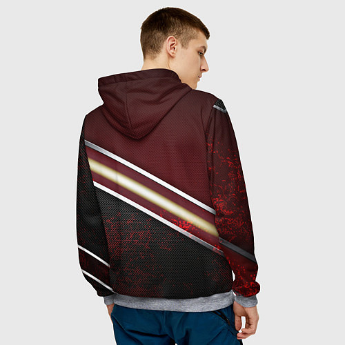 Мужская толстовка Сталь Россия текстура / 3D-Меланж – фото 4