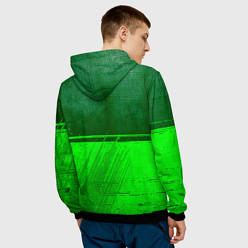 Мужская толстовка Juventus - green gradient посередине / 3D-Черный – фото 4