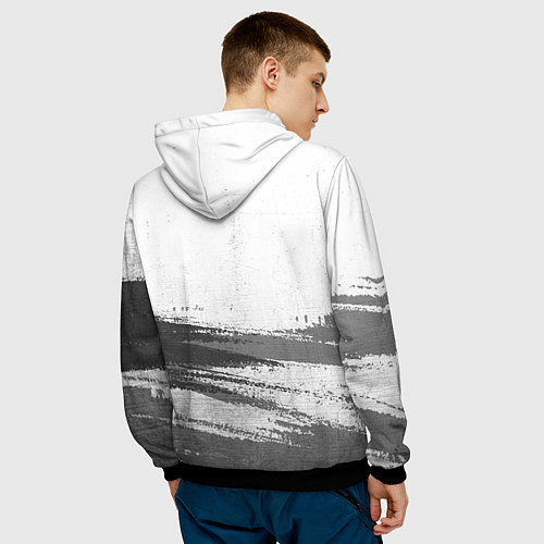 Мужская толстовка Manchester United - white gradient посередине / 3D-Черный – фото 4