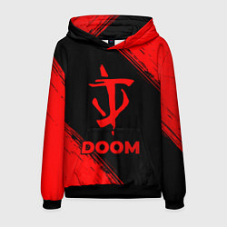 Толстовка-худи мужская Doom - red gradient, цвет: 3D-черный