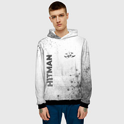 Толстовка-худи мужская Hitman - white gradient вертикально, цвет: 3D-черный — фото 2