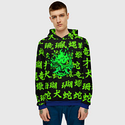 Толстовка-худи мужская Cyberpunk 2077 game japan, цвет: 3D-синий — фото 2