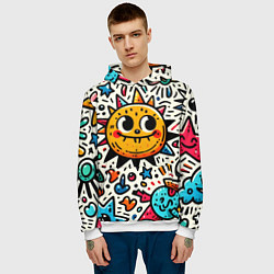 Толстовка-худи мужская Doodle parade, цвет: 3D-белый — фото 2