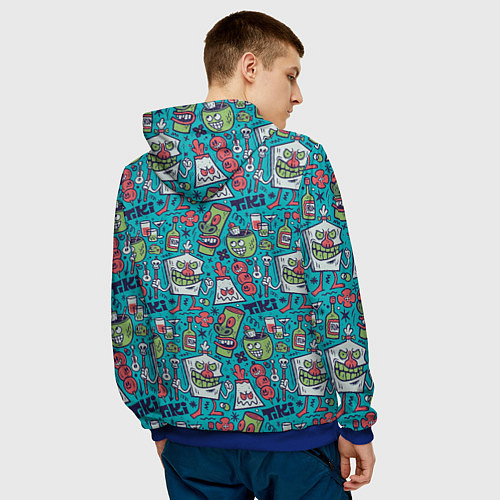 Мужская толстовка Гавайская вечеринка / 3D-Синий – фото 4