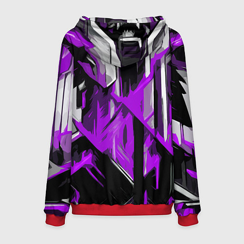 Мужская толстовка White and purple abstraction on a black background / 3D-Красный – фото 2