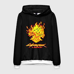 Мужская толстовка Cyberpunk 2077 fire logo