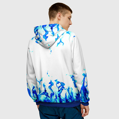 Мужская толстовка God of War синий огонь / 3D-Синий – фото 4