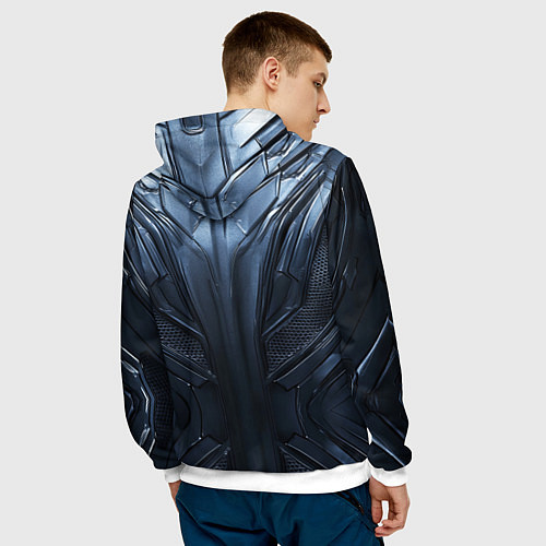 Мужская толстовка Металлический карбон / 3D-Белый – фото 4