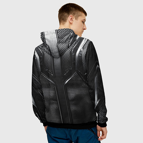 Мужская толстовка Карбоновый байкер / 3D-Черный – фото 4