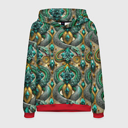 Мужская толстовка Паттерн зеленые темные змеи