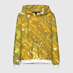 Мужская толстовка Белые фрагменты на жёлтом фоне